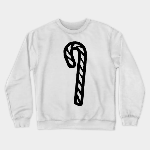 One Candy Cane For Christmas Outline Crewneck Sweatshirt by ellenhenryart